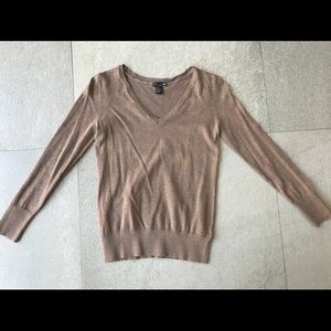 H&M V Neck Sweater Tan